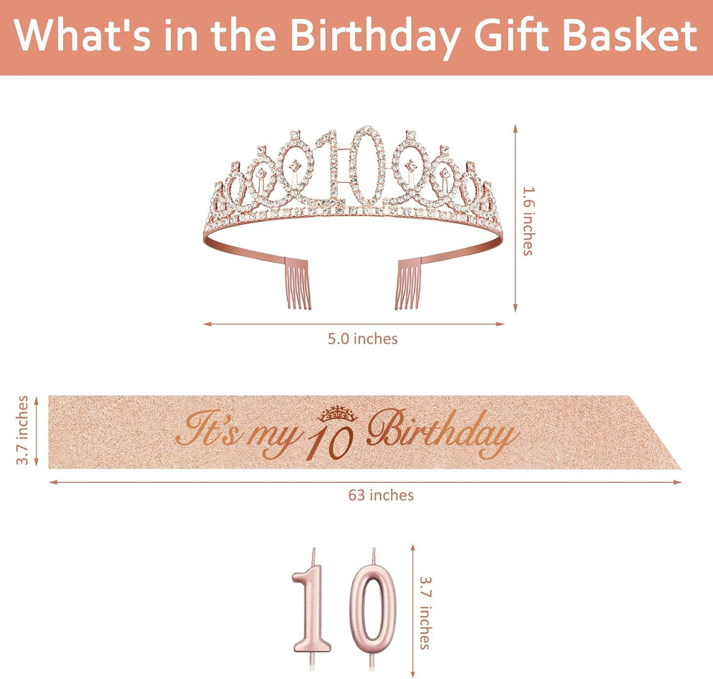 21st Birthday Decorations for Her with 21st Birthday Sash and Crown, Candles Gold, Gifts for 21 Year Old Girls