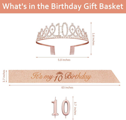 21st Birthday Decorations for Her with 21st Birthday Sash and Crown, Candles Gold, Gifts for 21 Year Old Girls