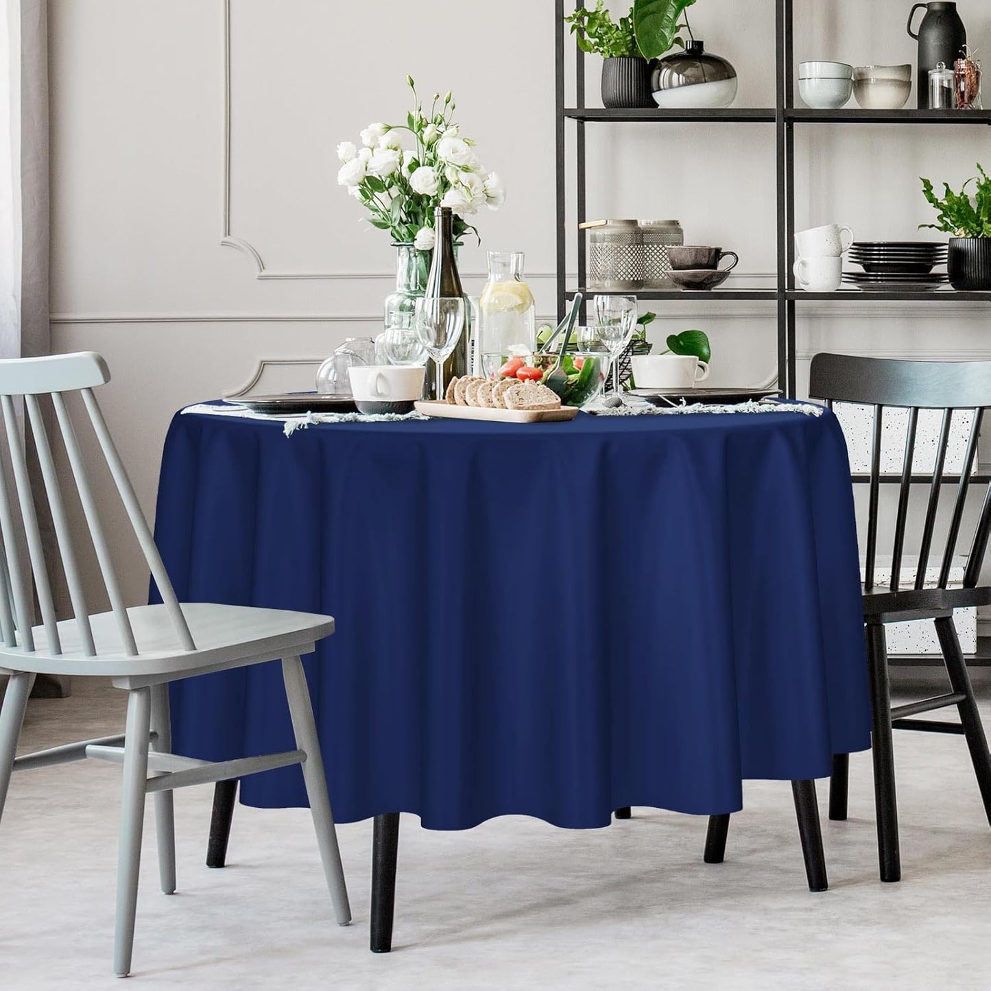 Kopokita 2PCS Black Plastic Tablecloths 54 x 108 Inch, Disposable Table Cloths Rectangle Party Table Covers