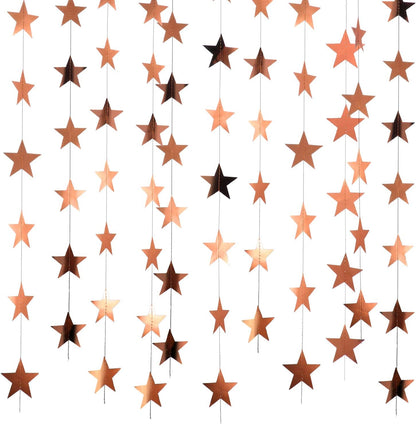 Patelai Glitter Star Garland Banner 2026 Graduation Decor 130 Feet Star Hanging Banner Twinkle Backdrop for Party Birthday Classroom Wedding Supplies(Gold)