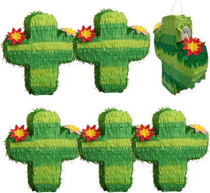 GIFTEXPRESS 6-Pack 6" Mini Cactus Pinatas, Pinatas for Cinco De Mayo, Fiestas, Taco, Llama Birthday, Carnival, Classroom & Table Centerpiece Party Favor and Decoration