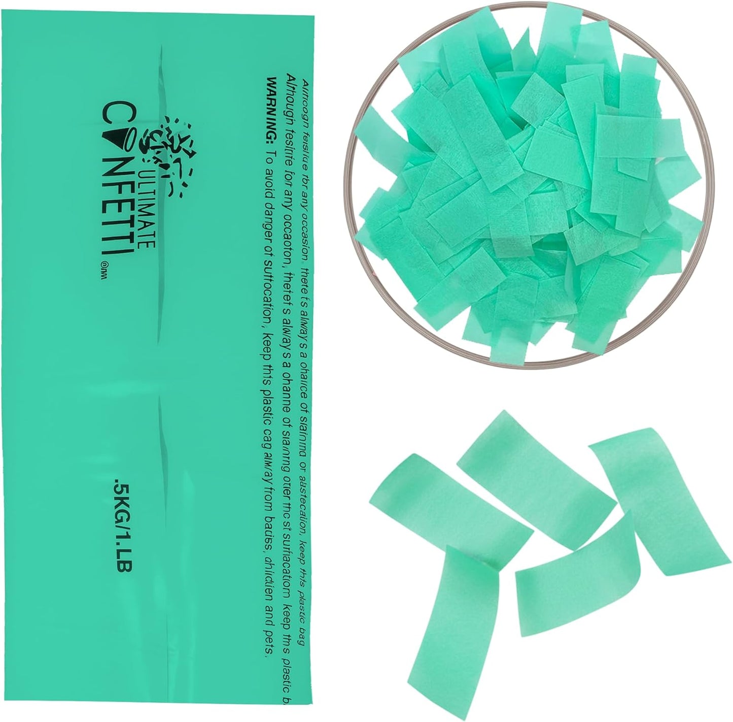 Ultimate Confetti, Multicolor Biodegradable Confetti - Rectangular Fluttering Tissue Paper Confetti for Cannon and Launcher use - Best for Holidays, Birthday, Wedding, and Parties - 1 lb, 16 oz