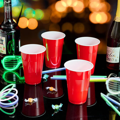 Lilymicky 240 Pack 12 oz Disposable Plastic Cups, Red Party Plastic Cups for Parties, Picnics and BBQ