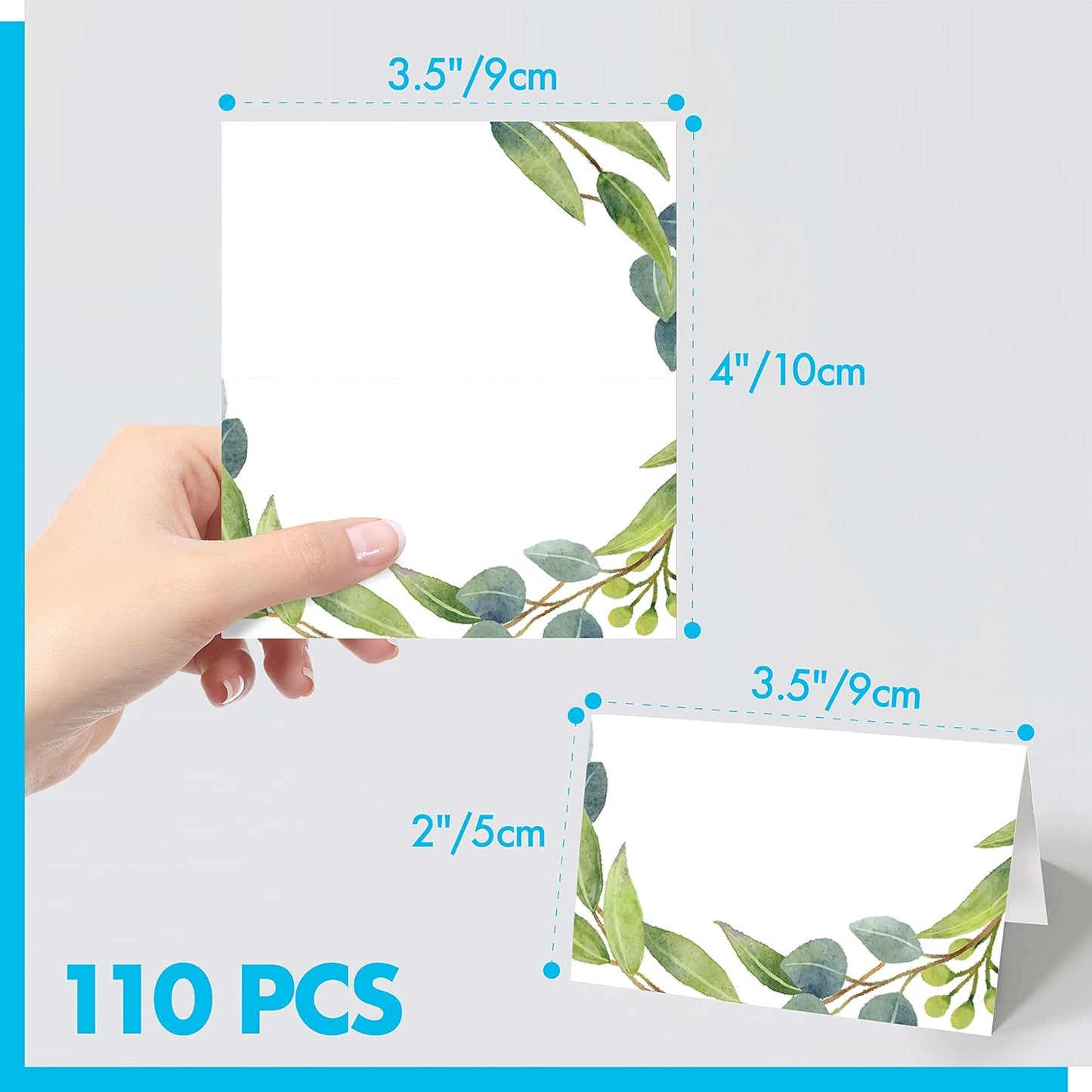 Gethelud 110 PCS Tent Cards, Small Blank Place Cards Delicate Seating Cards Blank Name Cards Escort Cards for Wedding, Table, Dinner Parties, Receptions (Each Measures 2” x 3.5”)