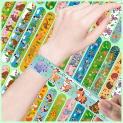 Viicoor Slap Bracelets for Kids 30PCS Animals Slap Bands Party Gadget Fillers Favors