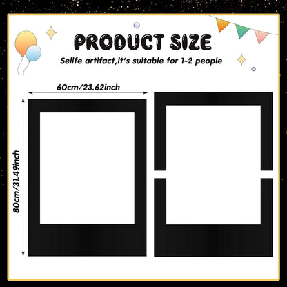 Beeveer 32 x 24 Inch Photo Booth Selfie Frame Prop Booth for Birthday Event Parties Large Blank DIY Cutout Props for Funny Decoration Christmas, Holiday Supplies