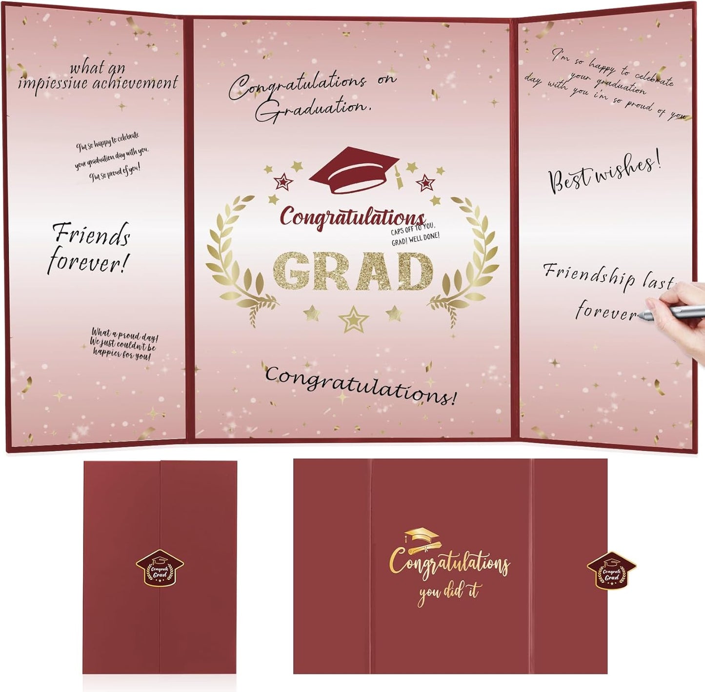 Graduation Decorations 2026, Black Gold Graduation Guest Book, Class of 2026 Grad Guestbook for Graduates Signature Congrats Grad Graduation Party Decorations Favors Supplies Gifts Idea Table Decor