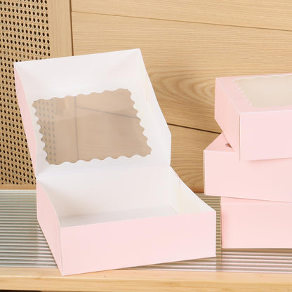 24 pcs12x12x3 Inch Bakery Boxes with Window, White 12 inch Cake Pastry large Pie Cookie Box for Dessert,strawberry,Chocolates Boxes