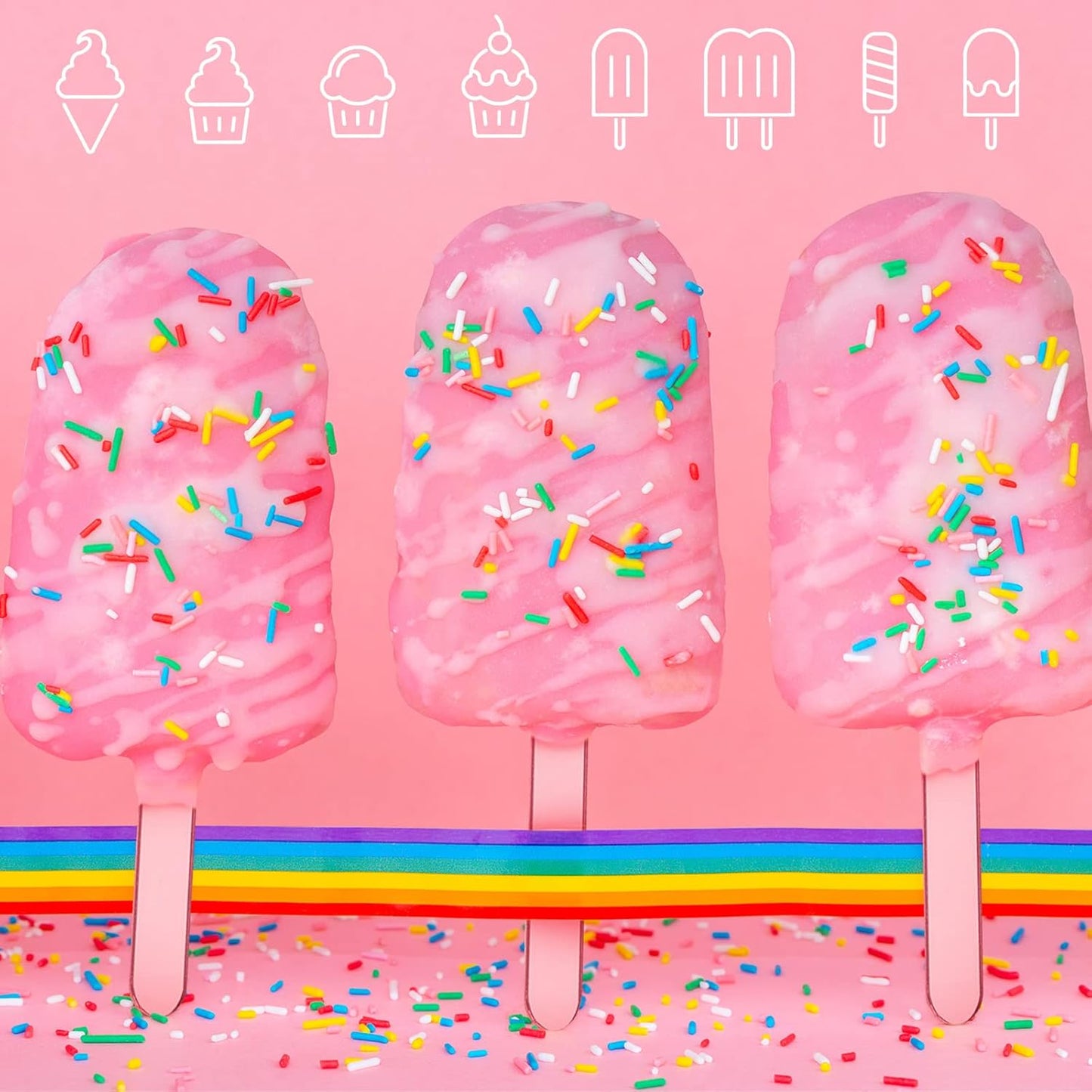 30 Pieces Acrylic Sticks Reusable Cakesicle Cake Pop Mold Mirror Ice Pop Sticks Ice Cream Cakesicle Mold for Home Cake Candy Gifts Party Craft