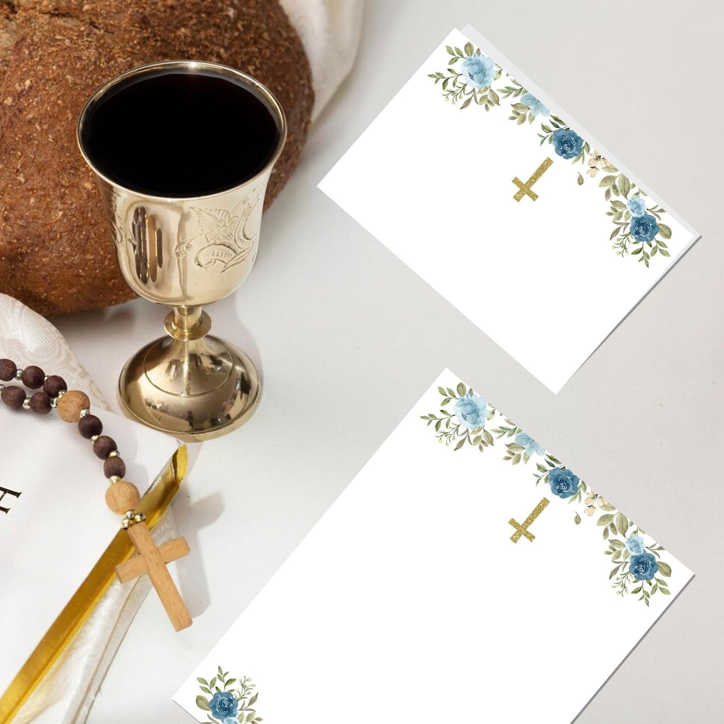 24 Pcs Baptism Place Cards, Baptism Themed Buffet Food Labels and Tent Name Cards for Newborn Baby Shower Party Table Setting Decorations Supplies (White)