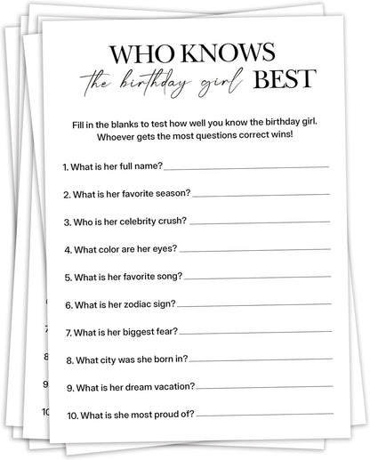 Birthday Party Games, My Favorite Memory, 25 Pcs Card Set for Guests, Fun Birthday Game for Teen Adults – A06