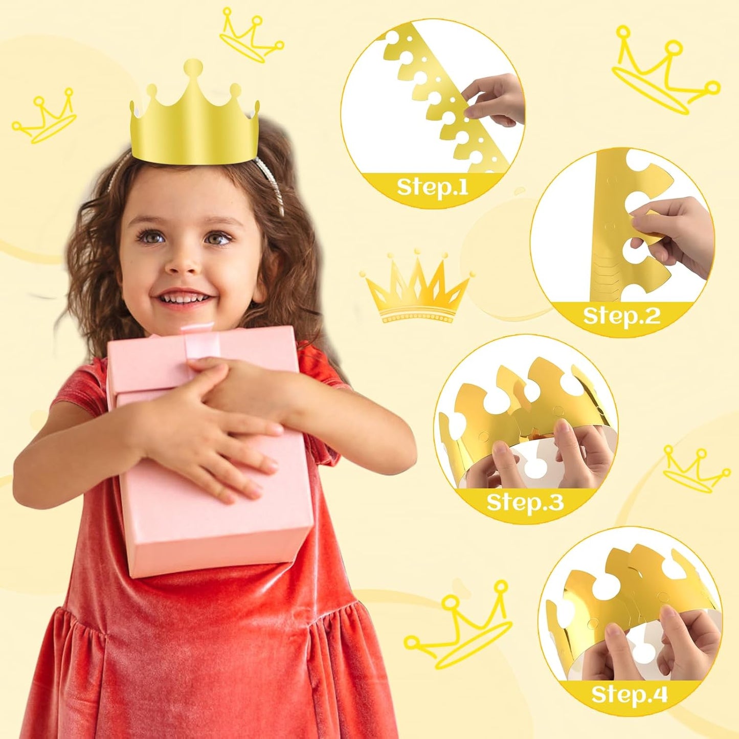 Paper Crowns Hat for Gold Foil Party Hat Birthday Party Baby Shower beauty pageant Photo Props