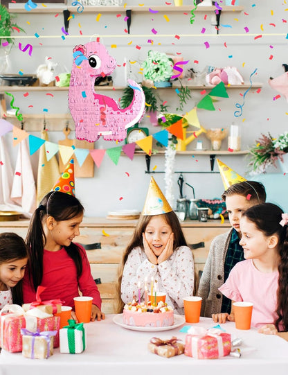 Unicorn Piñata for Birthday Party Girl, Princess Party Piñata with Wood Stick, Blindfold & Confetti, Rainbow Unicorn Birthday Decoration (15.6"x12.6"x3.1")