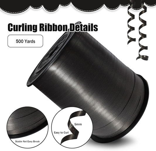 500 Yards Curling Ribbon， Black Balloon String Ribbon，for Gift Wrapping，Party Decoration, Wedding,Birthday，Art Crafts, Florist Flower
