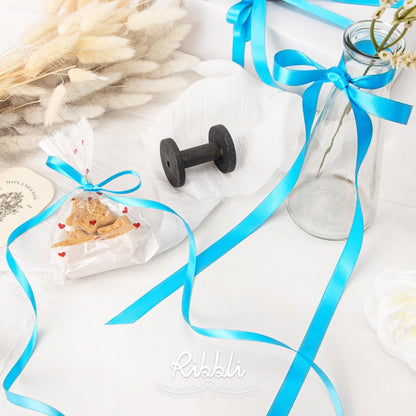 Ribbli Double Faced White Satin Ribbon,3/8” x Continuous 25 Yards,Fabric Ribbon use for Bows Bouquet,Gift Wrapping,Floral Arrangement