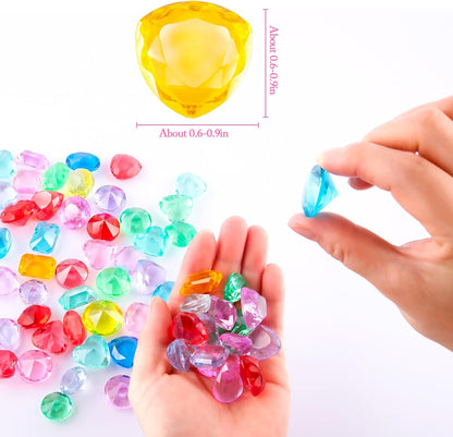 Niceup 150pcs Kids Plastic Gem Rings Bulk Toys Princess Party Favor Cupcake Topper Pinata Fillers Parade Throws Bulk Carnival Prizes Acrylic Gemstones Fake Jewel Treasure Toys Goodie Bag Fillers