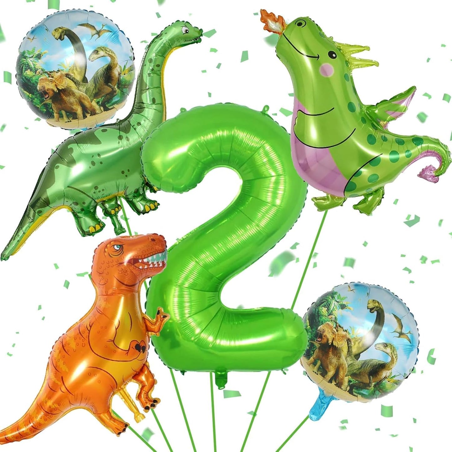 Dinosaur 5th Birthday Decorations, Dinosaur Birthday Party Decorations with Giant Inflatable Dinosaur Balloons 40 Inch Helium Foil Mylar Number 5 Balloons for Dinosaur Theme Birthday Party Decorations