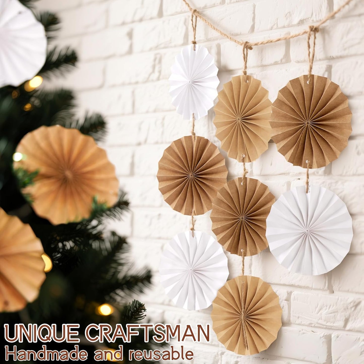 Easy Joy Paper Leaves Decorations for Wall Paper Fans Classroom Decoration Leaves Backdrop Decor Wall Decor,Set of 9