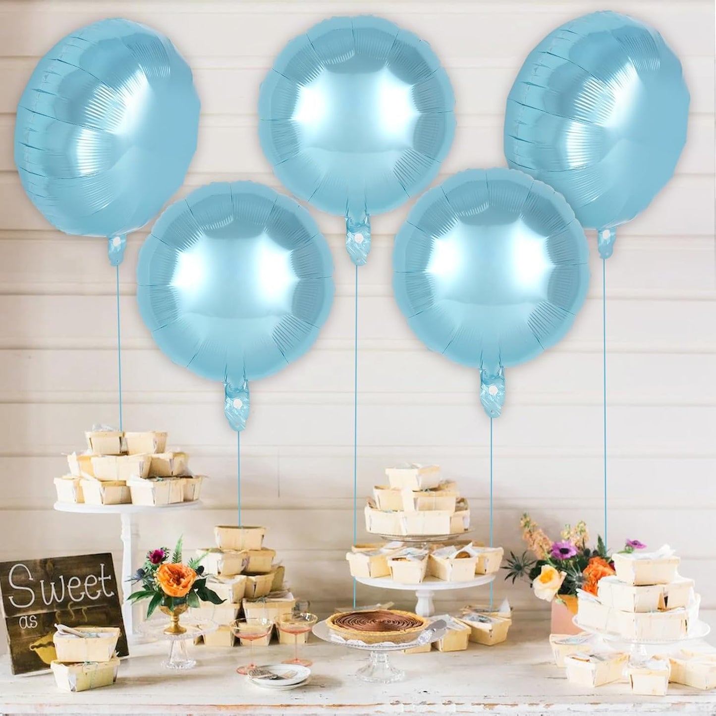 20 Pcs Black Round Shaped Balloons,18 Inch Round Foil Balloon,Giant Round Mylar Balloon Helium Balloons for Birthday Party Baby Shower Wedding Decorations (Black)