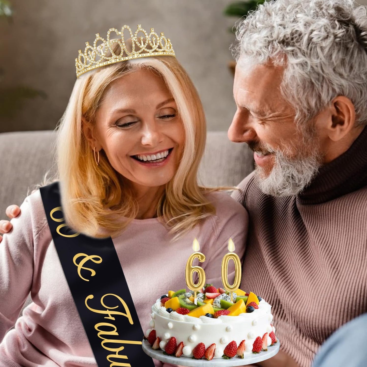 21st Birthday Decorations for Her with 21st Birthday Sash and Crown, Candles Gold, Gifts for 21 Year Old Girls
