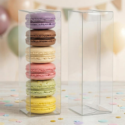 VGOODALL 100 Pcs Clear Favor Boxes, 2x2x2 Inch Small Transparent Cube Gift Boxes for Candy, Macarons, Jewelry, Wedding, Birthday, Baby Shower Party Favors