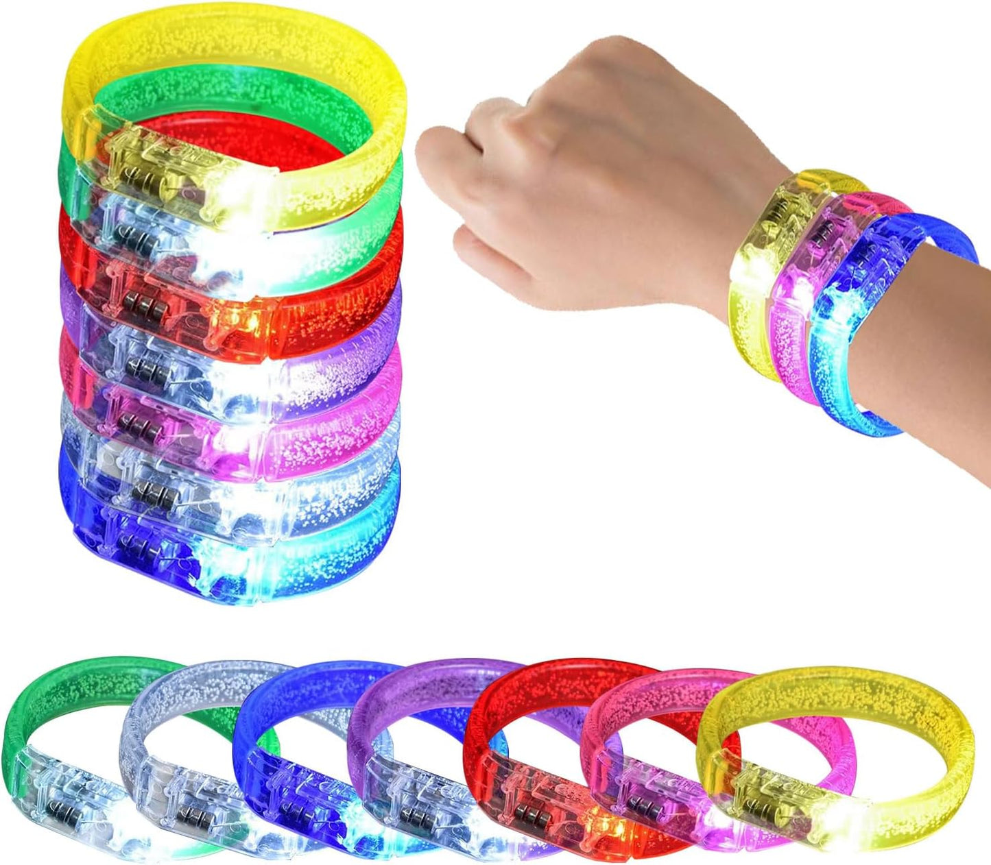 M.best 112pcs Glow Bracelets Glow in The Dark Party Supplies Bracelets Toys for Kids Birthday Halloween Christmas Party Favors