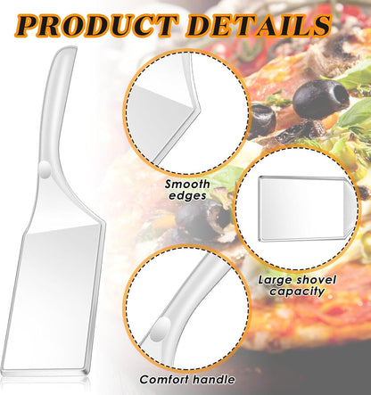 Patelai 20 Pcs Cake Server Set Disposable Plastic Serving Spatula Cutter Square and Triangle Servers Spatula Knives Pie Pizza Pastry Slicer Serving Utensils Clear for Kitchen Wedding