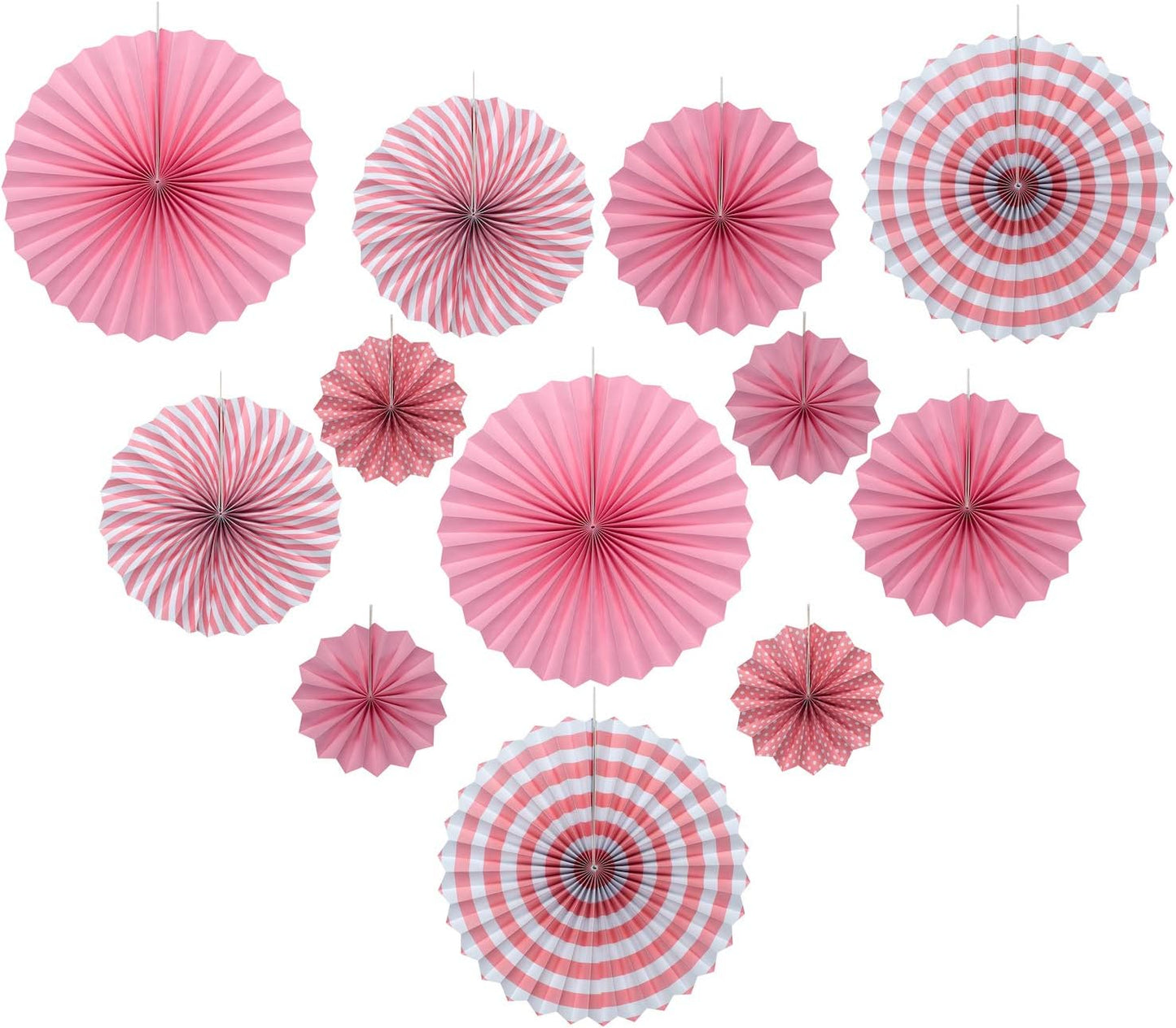 ONUPGO Red Paper Fans Hanging Paper Fans Flower Set, 12PCS Mexican Fiesta Kids Party Decorations Hanging Banner for Wedding Birthday Engagement Bridal Shower Baby Shower Event Holiday Celebration