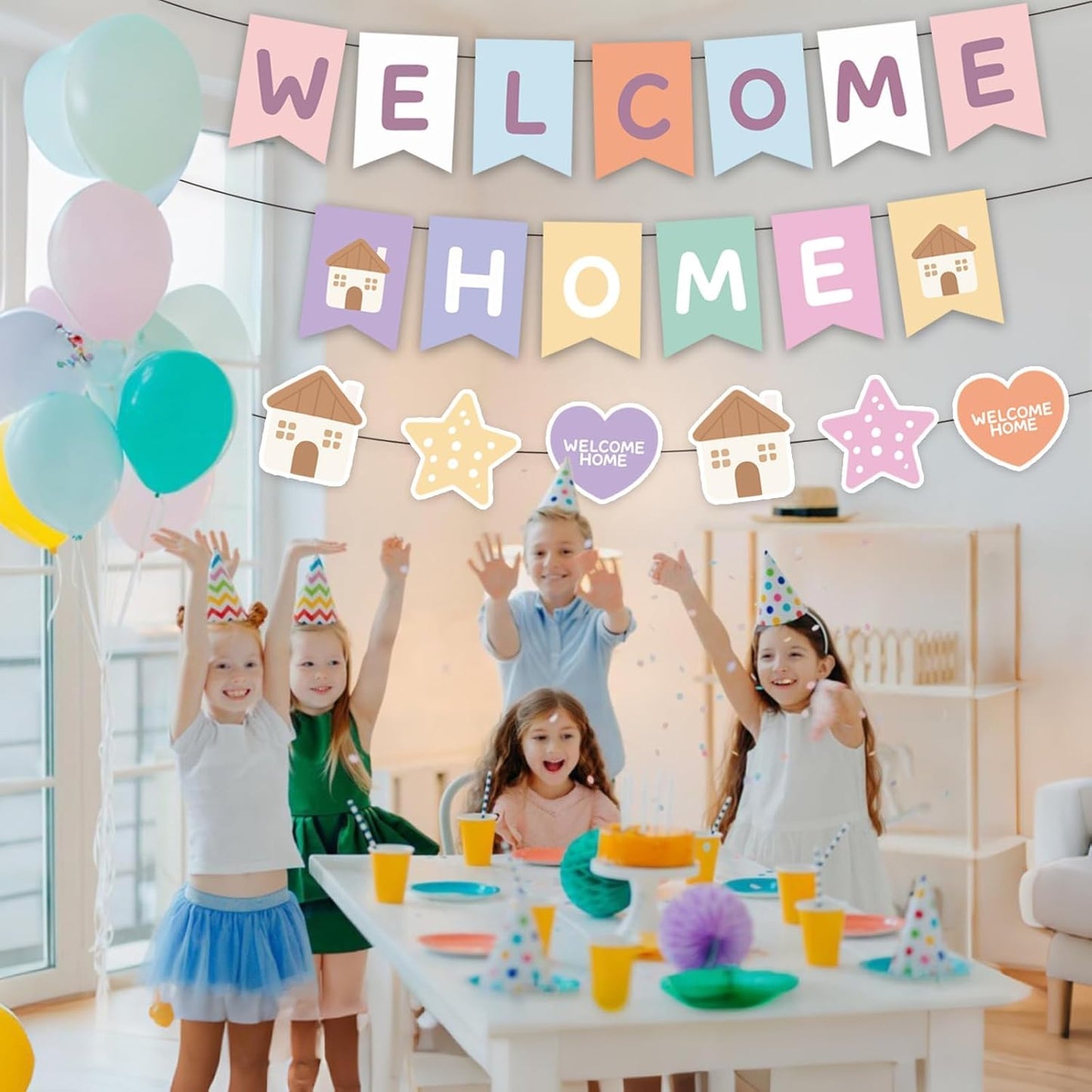Welcome Home Banner, Colorful Paper Welcome Home Decorations