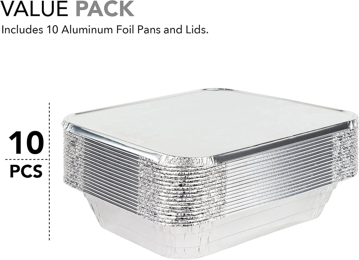 Stock Your Home Aluminum Pans 9x13 Disposable Foil Pans (30 Pack) - Half Size Steam Table Deep Trays - Tin Foil Pans Great for Cooking, Heating, Storing, Prepping Food