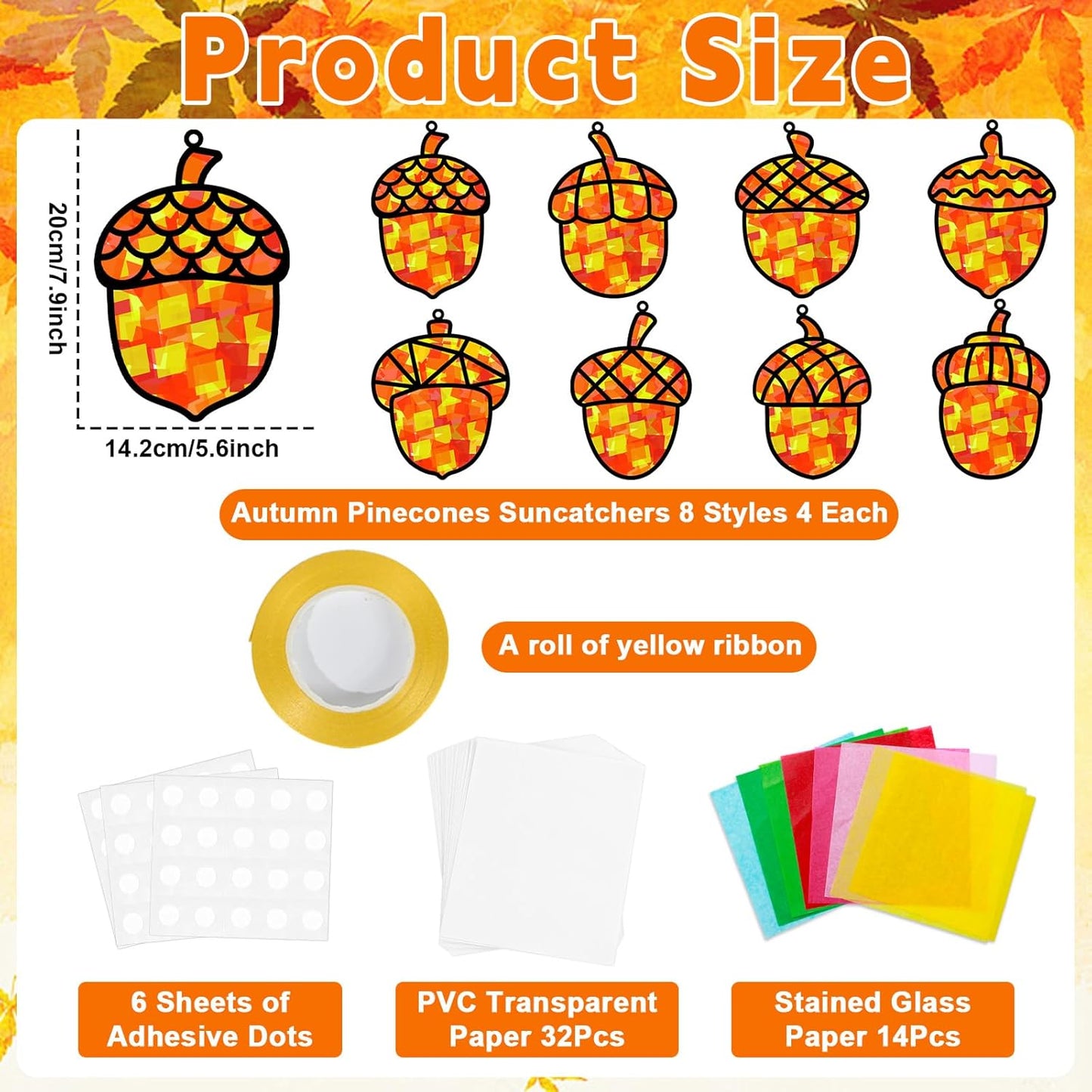 QOUBAI 32 Sets Stars Suncatchers Craft Back to School DIY Stained Glass Window Patriotic 4th of July Paper Craft Home School Classroom Decor Kid Birthday Gift Creative Art Activity Game - Colors A