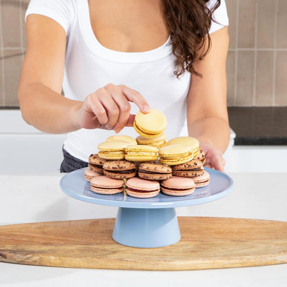 The Cake Stand – 10 Inch Gloss Ceramic Pedestal Cake Stand, Modern Footed Dessert Stand for Cakes, Cupcakes, Cookies & More (Periwinkle)