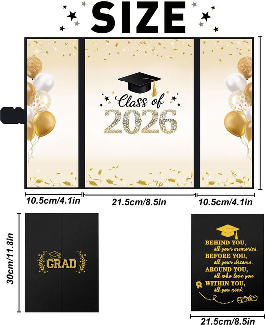 QIYANPAX Graduation Guest Book 2026, Blue and Gold Graduation Decorations Class of 2026, Graduation Signature Book, Congrats Grad Guest Book Alternative, Unique Graduation Gifts