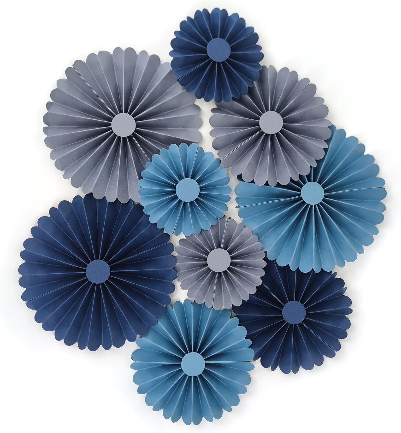Paper Fans for Party Backdrop Decoration Paper Decoration for Birthday Wedding Pack of 9 (Blush/White/tan)