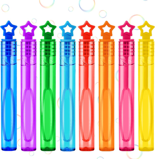 Mini Bubble Wands, 32 Pcs Bubble Wands Bulk in 8 Colors, Bubble Party Favors for Kids, Children's Bubble Party Gifts, Summer Toys, Indoor and Outdoor Activities, Themed Birthdays, Girls and Boys