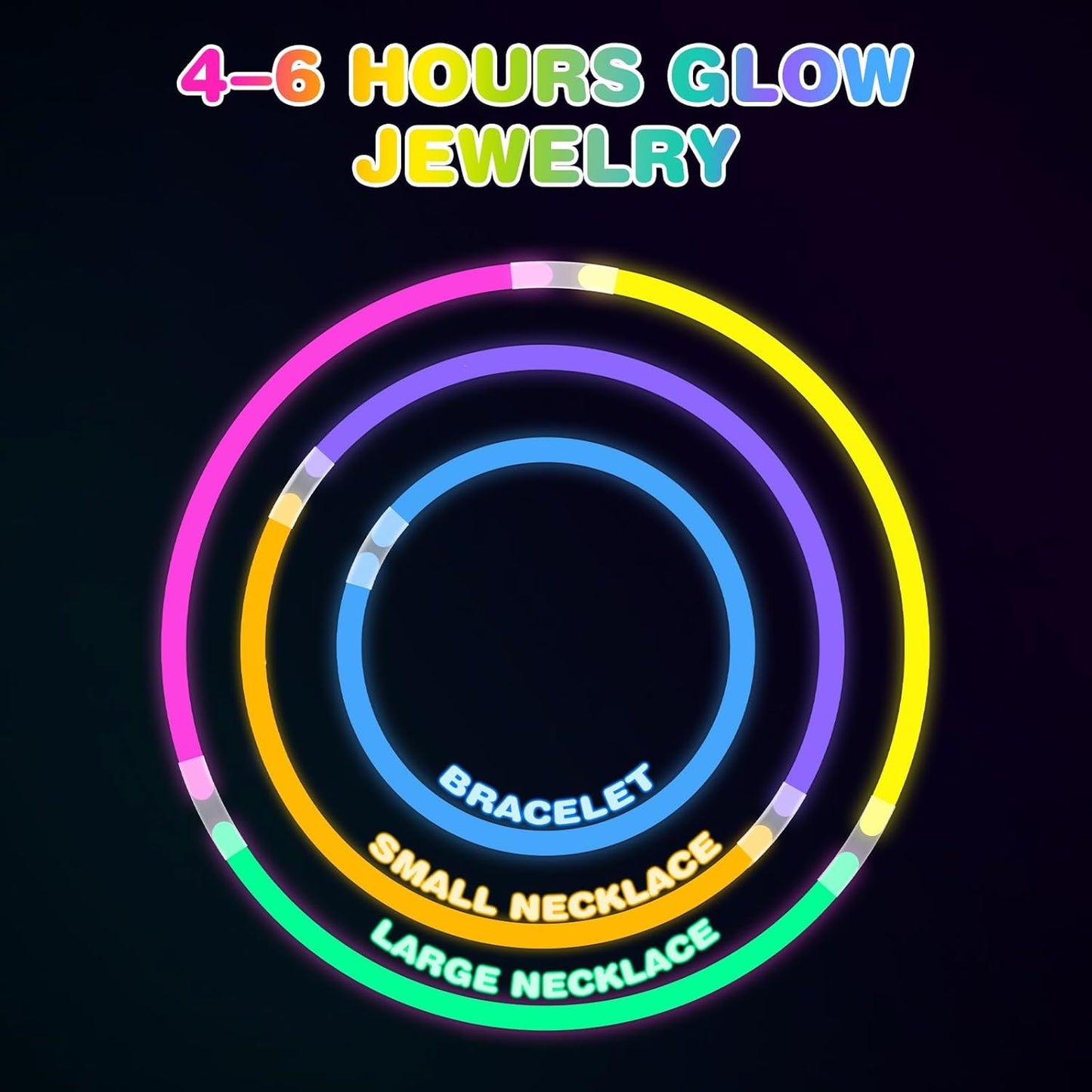 400 Pcs 8 inch Ultra Bright Glow Sticks Bulk Party Favors Pack,Christmas,Easter, Football, Birthday Decorations,Light Up Necklaces and Bracelets with 400 Connectors