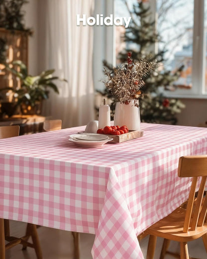 Pureegg Plastic Table Cloth 10 Pack, 54 x 108 Inch Disposable Table Cloths for Party, Picnic and Wedding, Rectangle, White - Colors B