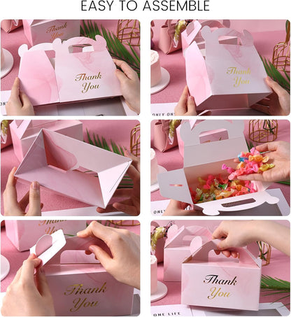 VGOODALL 16PCS Gable Treat Boxes Goodie Bags, 6x3.5x3.5inch Colorful Paper Gift Boxes for Kids Snacks, Candy, Toys, Birthday Party, Wedding