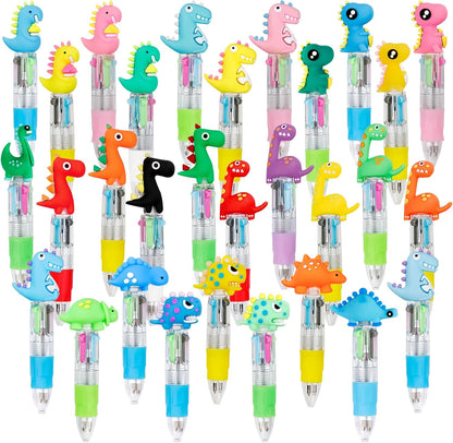 CZWZ 20Pcs Mini Multicolor Pens in One 4-in-1 Cute Pens Bulk for Kids, Fun Kawaii Ballpoint Pens for Birthdays and Children's Party Favors Gifts Teacher School Supplies
