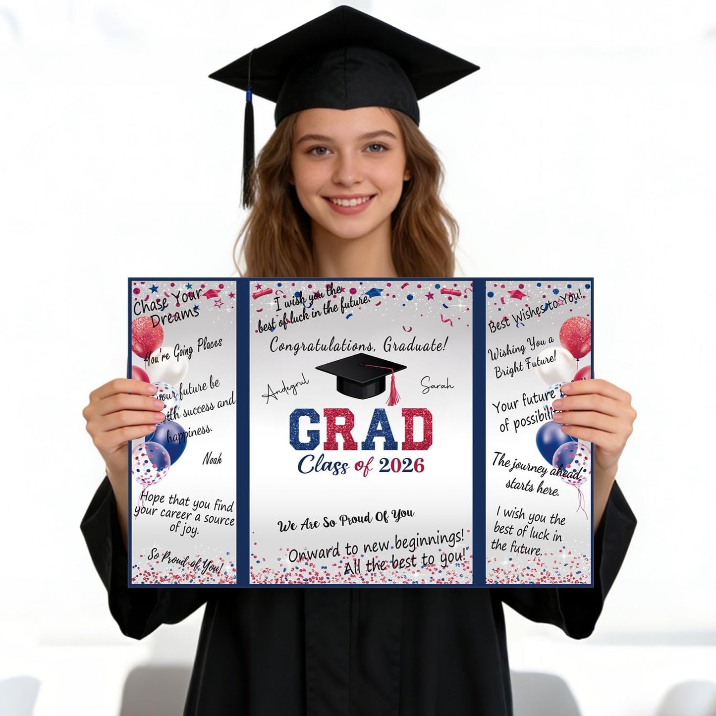 QIYANPAX Graduation Guest Book 2026, Blue and Gold Graduation Decorations Class of 2026, Graduation Signature Book, Congrats Grad Guest Book Alternative, Unique Graduation Gifts