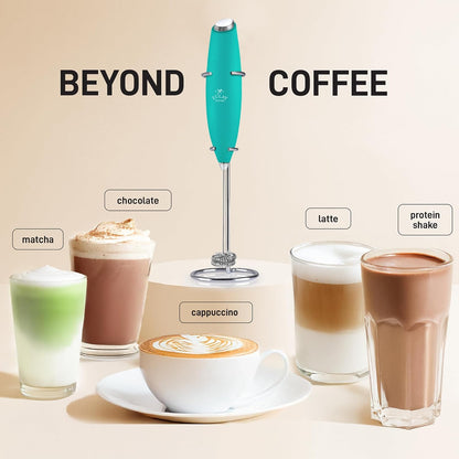 Zulay Kitchen Powerful Milk Frother Wand With Duracell Batteries - Ultra Fast Handheld Drink Mixer - Electric Whisk Foam Maker for Coffee, Lattes, Cappuccino & Matcha - Z1 Motor - Black - Colors B