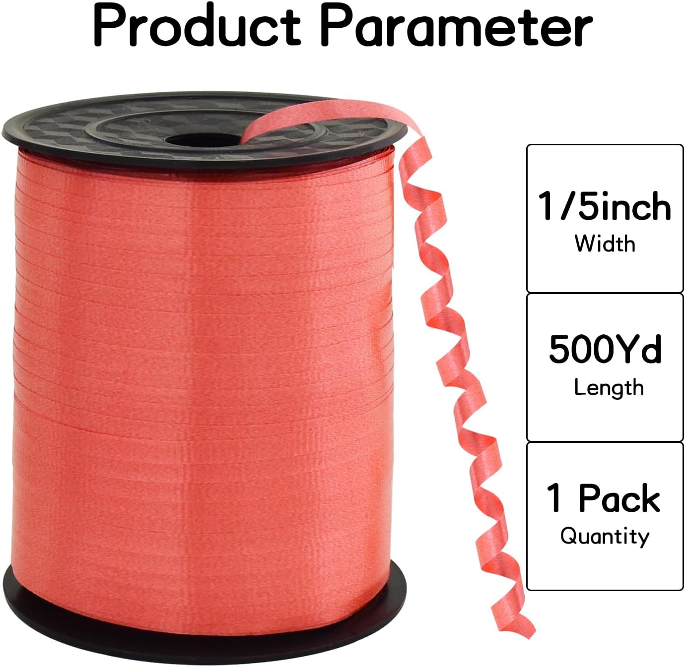 BEISHIDA 500 Yards Red Ribbon Crimped Curling, Balloon String Shiny Metallic Roll for Gift Wrapping Ribbon for Birthday Valentines Day Wedding Mother's Day Party Decorations