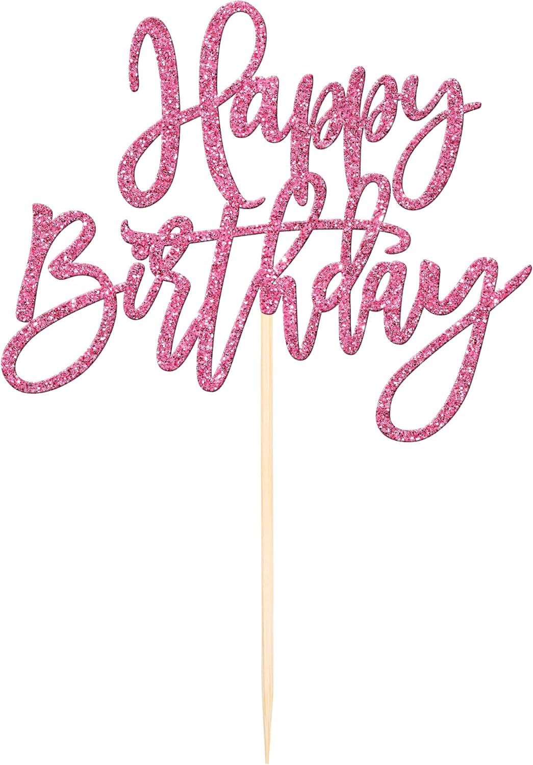 ZHUOWEISM 1 PCS Gold Happy Birthday & Anniversary Cake Topper