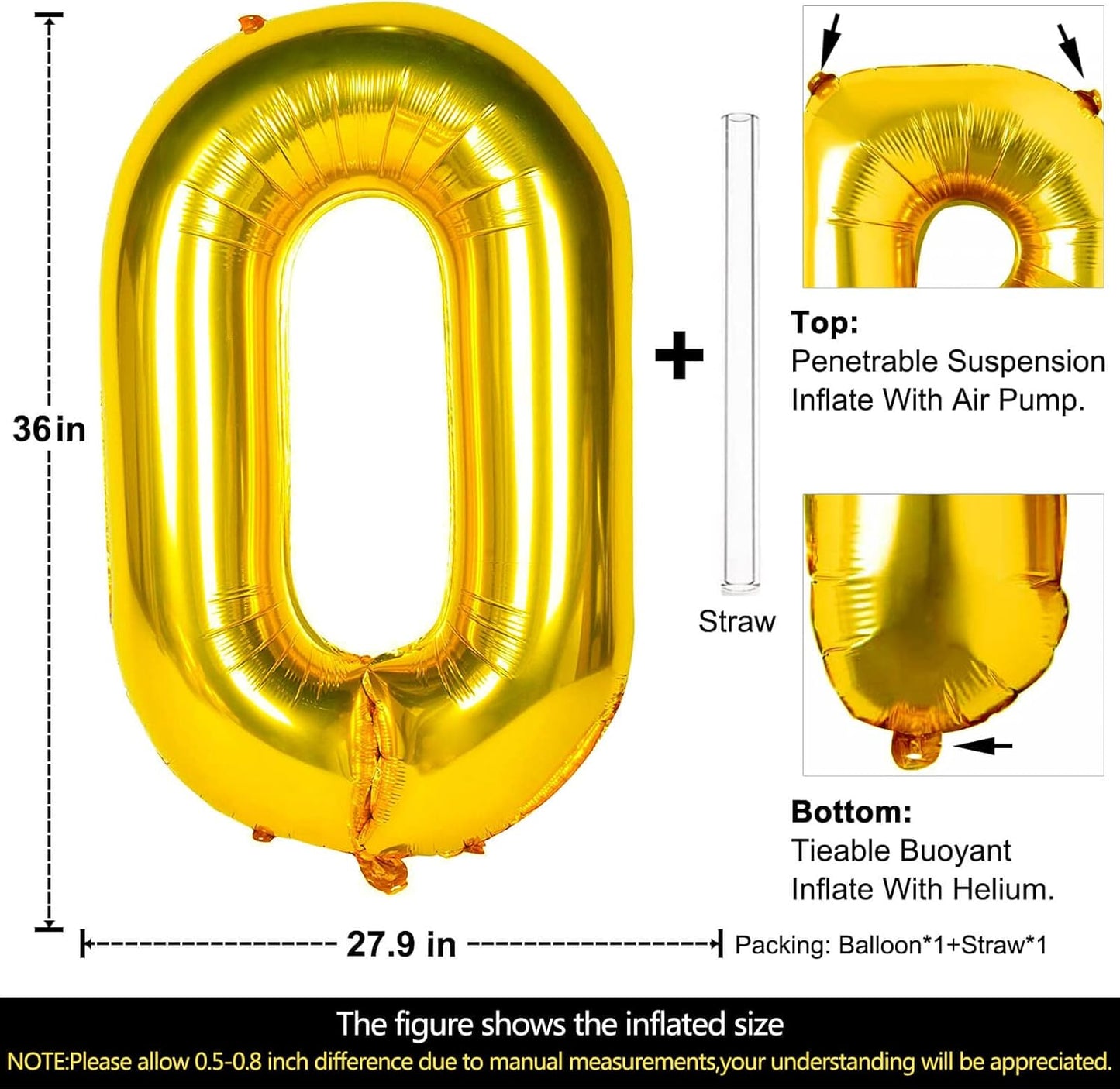 Lovoir 40 Inch Large Gold Letter A Balloons Big Size Jumbo Mylar Foil Helium Balloon for Birthday Party Celebration Decorations Alphabet Gold A
