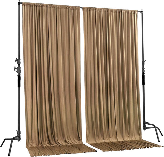 AK TRADING CO. 10 feet x 10 feet IFR Polyester Backdrop Drapes Curtains Panels with Rod Pockets - Wedding Ceremony Party Home Window Decorations - Black - Colors A