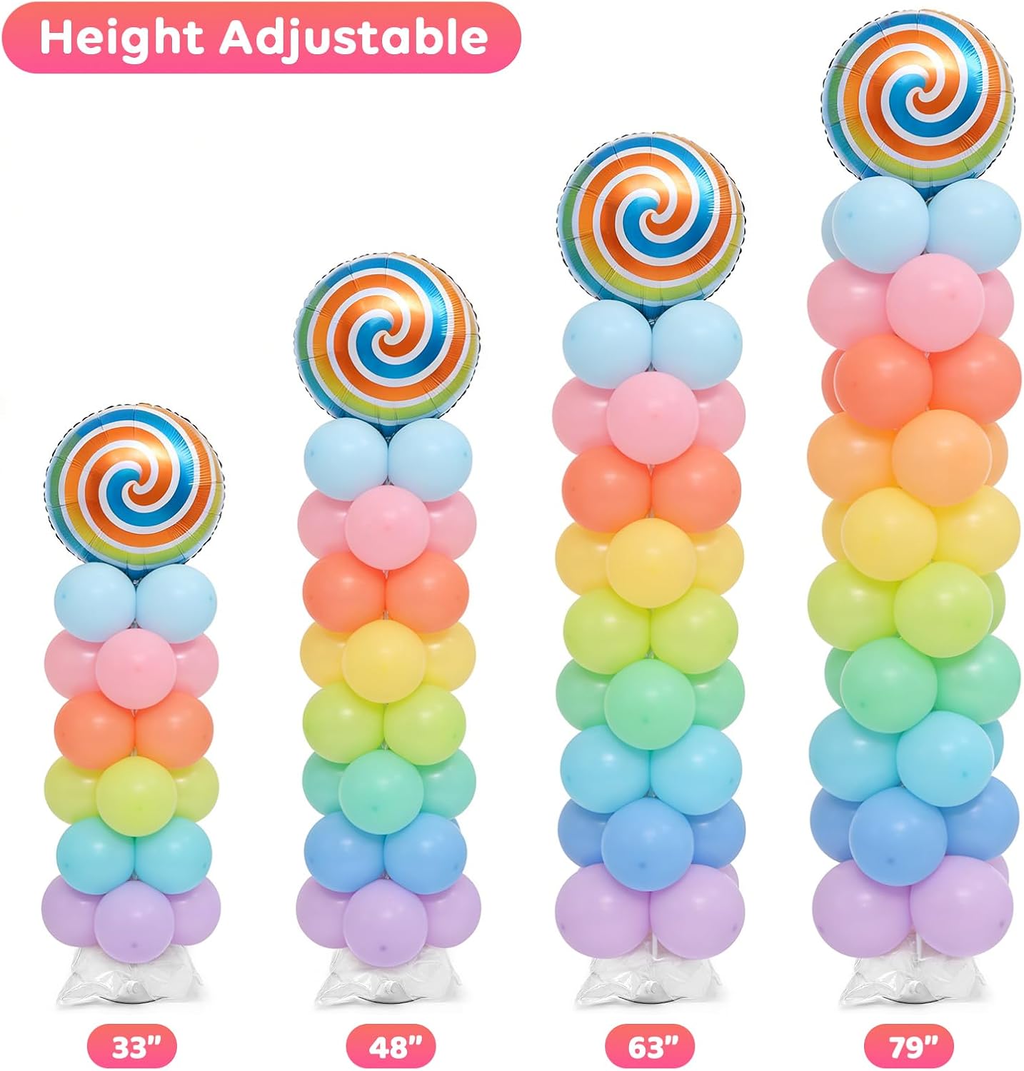 Tamodan 2026 Upgraded and Reinforced Balloon Column Kit Set of 2, 79 Inch Balloon Tower Reusable Metal Spiral Design, Balloon Stands for Floor Weddings, Baby Showers & Balloons Not Included.