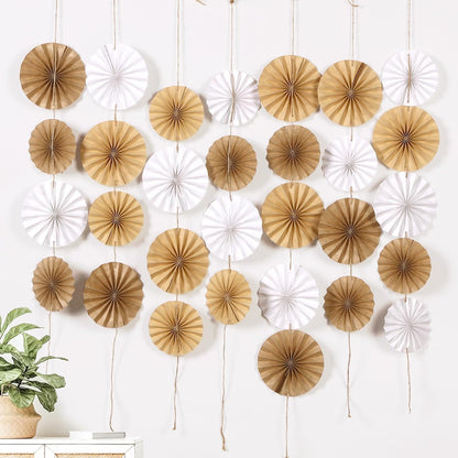 Easy Joy Paper Leaves Decorations for Wall Paper Fans Classroom Decoration Leaves Backdrop Decor Wall Decor,Set of 9