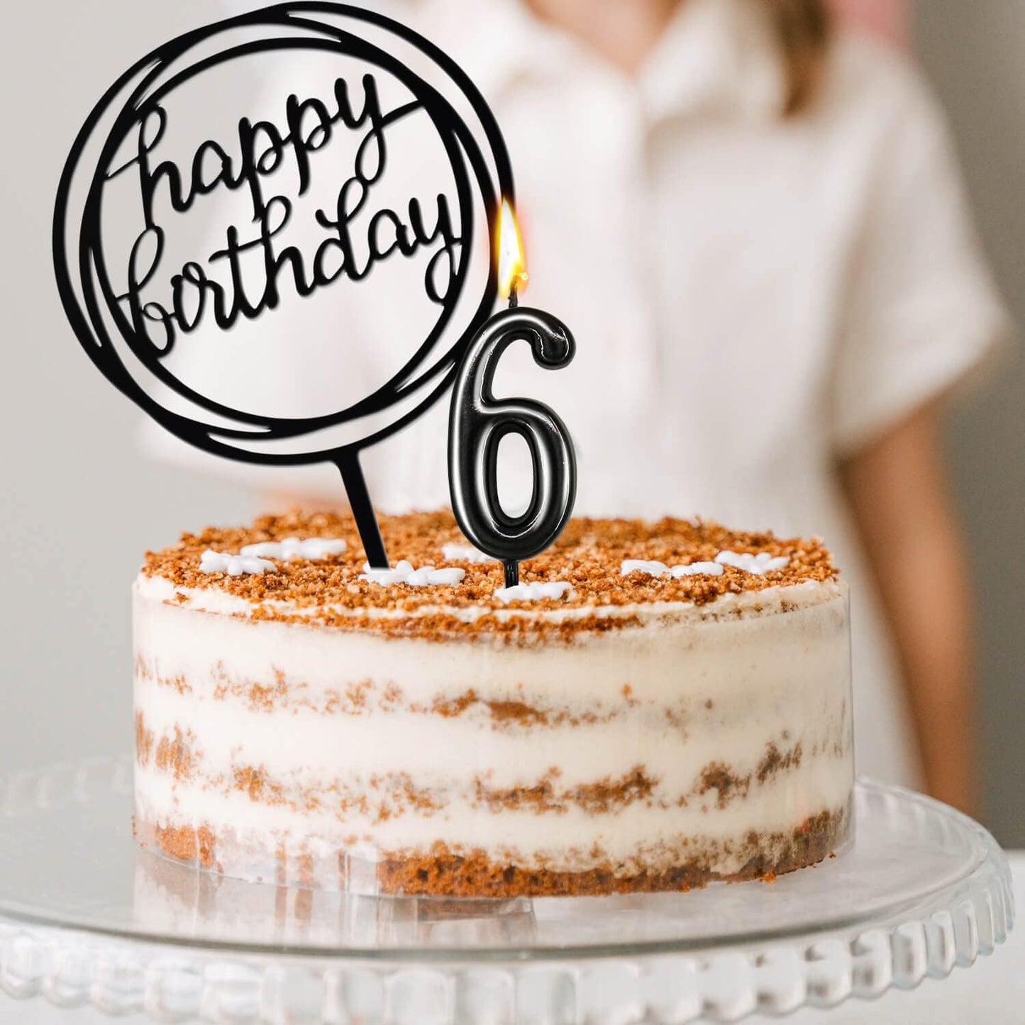 10-Piece Number Birthday Candles - Glitter Cake Toppers for Birthday & Wedding Parties