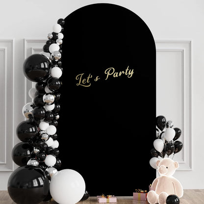Wokceer 7.2 FT Wedding Arch Backdrop Stand and White Arch Cover, Metal Arch Stand with Arch Stand Cover for Birthday Party Wedding Ceremony Bridal Baby Shower Event Decor