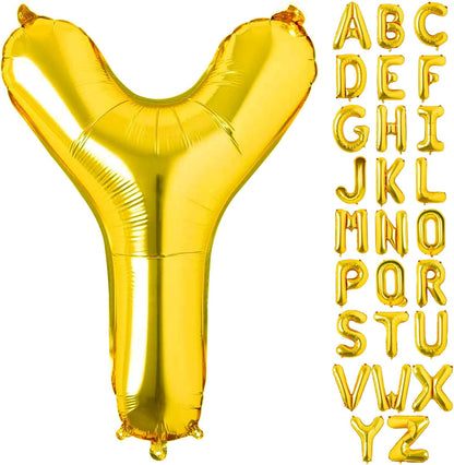 Lovoir 40 Inch Large Gold Letter A Balloons Big Size Jumbo Mylar Foil Helium Balloon for Birthday Party Celebration Decorations Alphabet Gold A